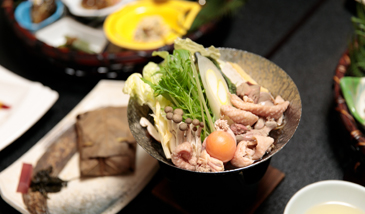 Sukiyaki style Chicken Giblets which are a specialty of the region! Enjoy these piping hot!